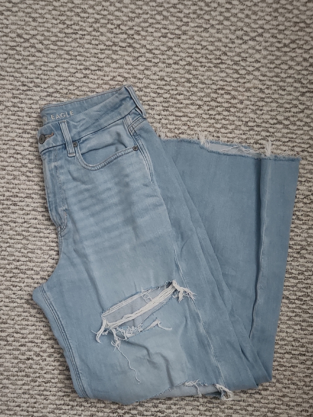 American Eagle Outfitters Light Blue Wide Leg Flare Jeans